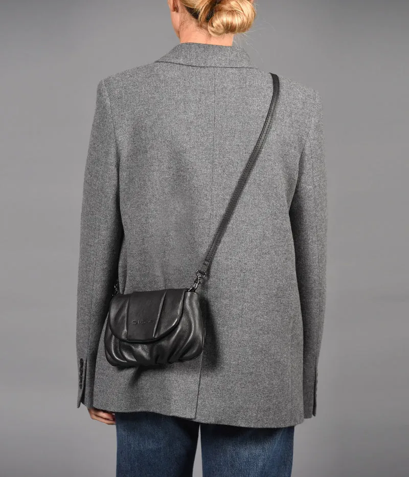Bandolera pequeña de piel THB Scallop