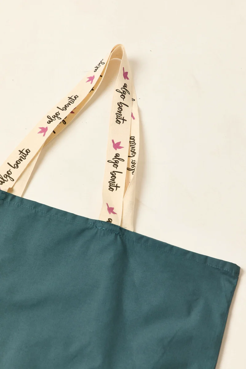 Tote bag algodón reciclado turquesa