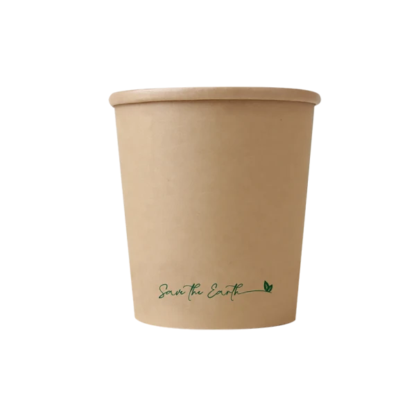 Sopera Cartón + Tapa Kraft 500ml (Combo)- 16oz