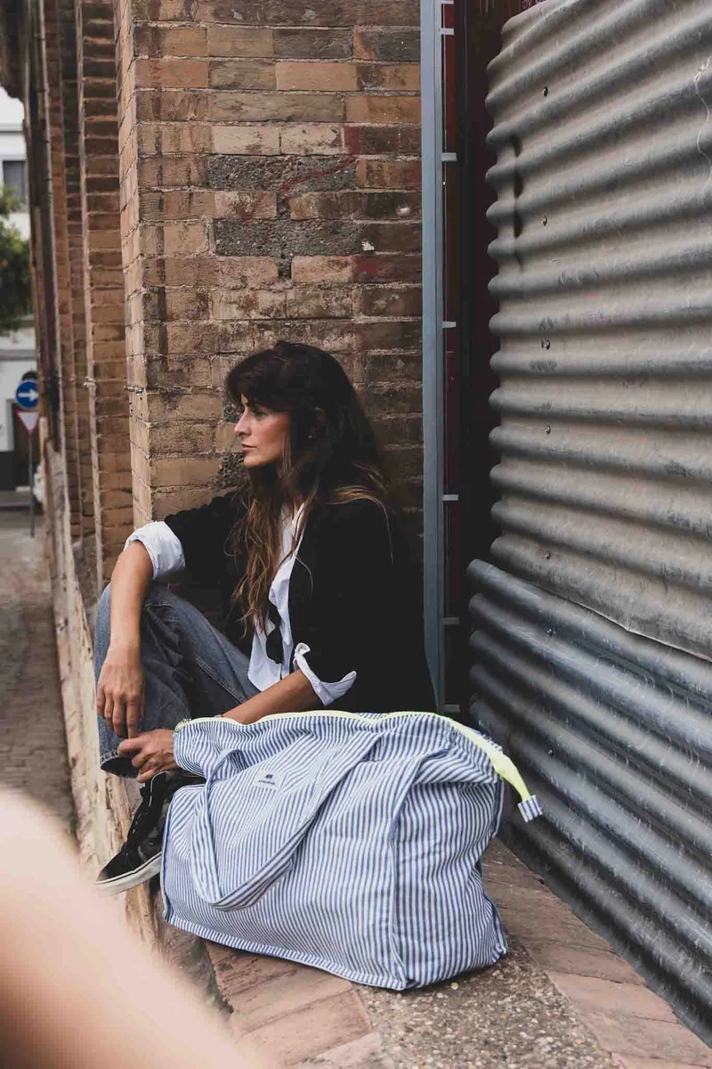 Navy Stripes Soft Maxi
