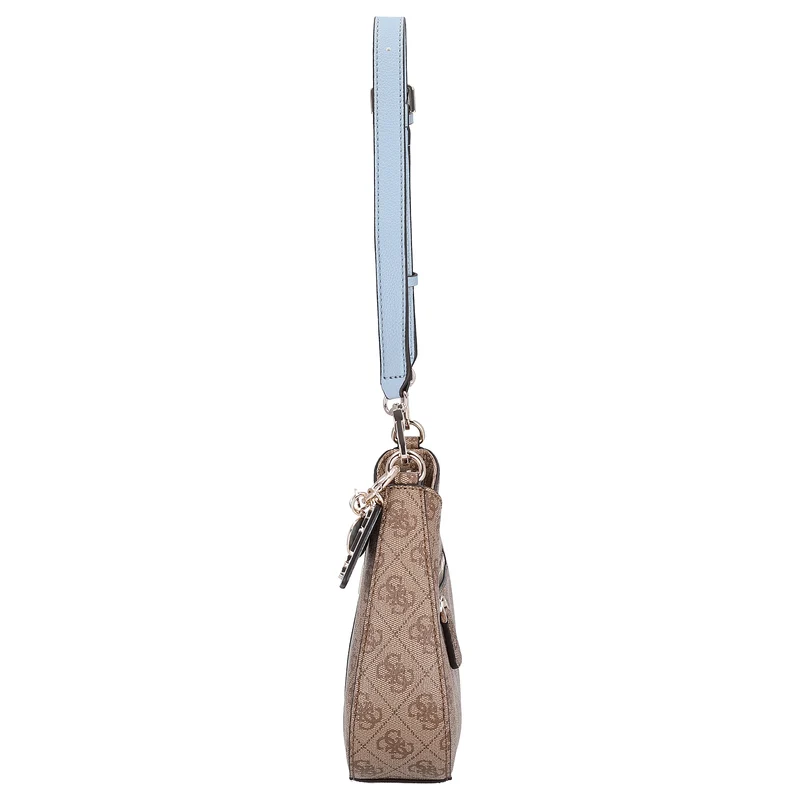 Guess Noelle II Top Zip - Bolso de hombro 29 cm (latte logo/light blue)