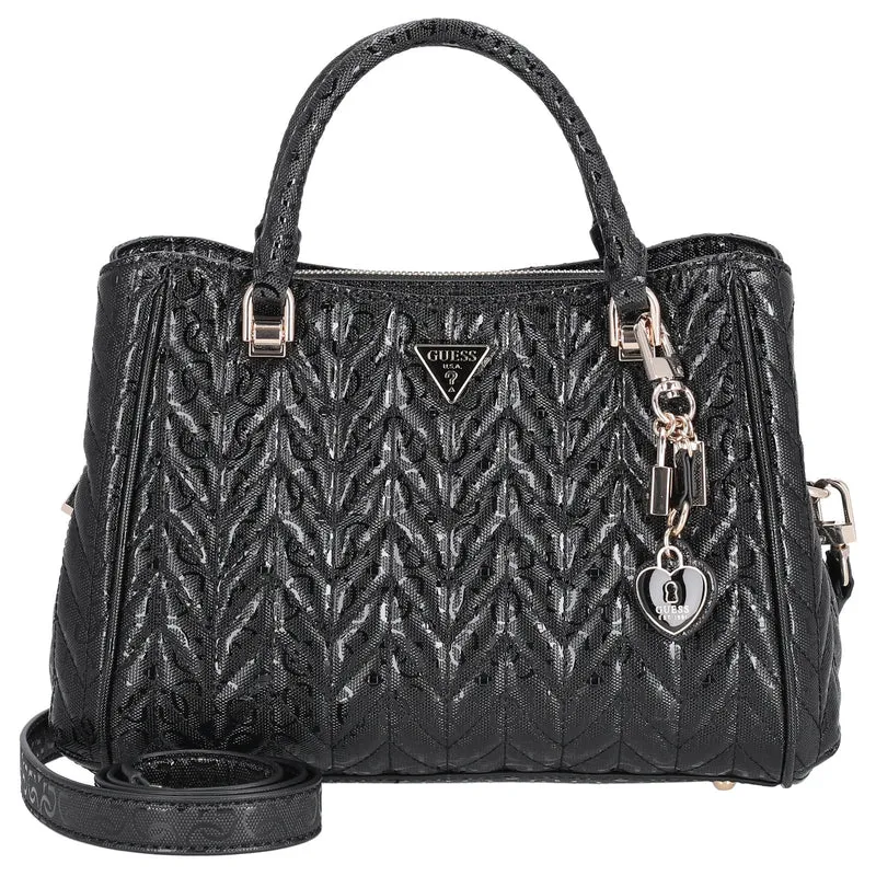 Guess Stacey Satchel - Bolso de mano 26 cm (black)