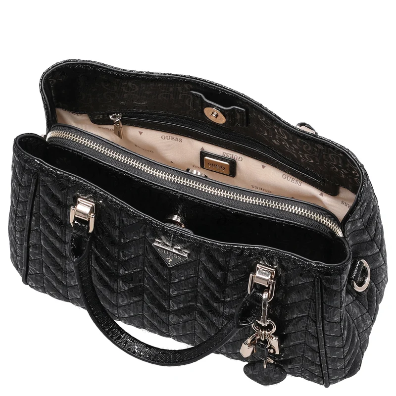 Guess Stacey Satchel - Bolso de mano 26 cm (black)