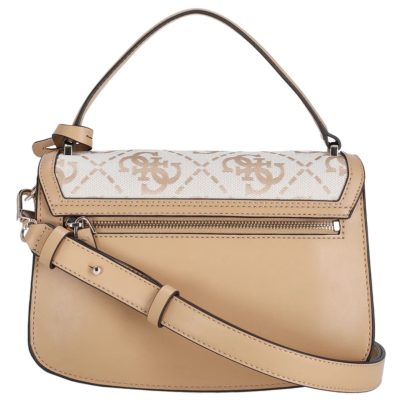 Guess Audrey Logo XBody Flap - Bolso bandolera 24.5 cm (beige logo)