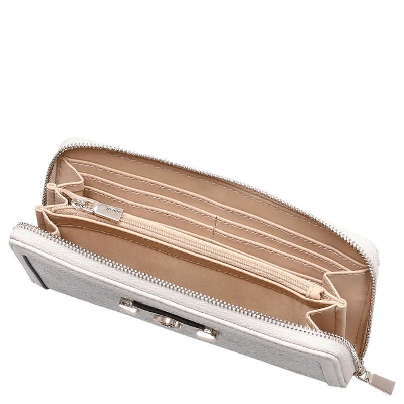 Guess Lindsey SLG Large Zip - Cartera 12cc 21 cm (bone logo)