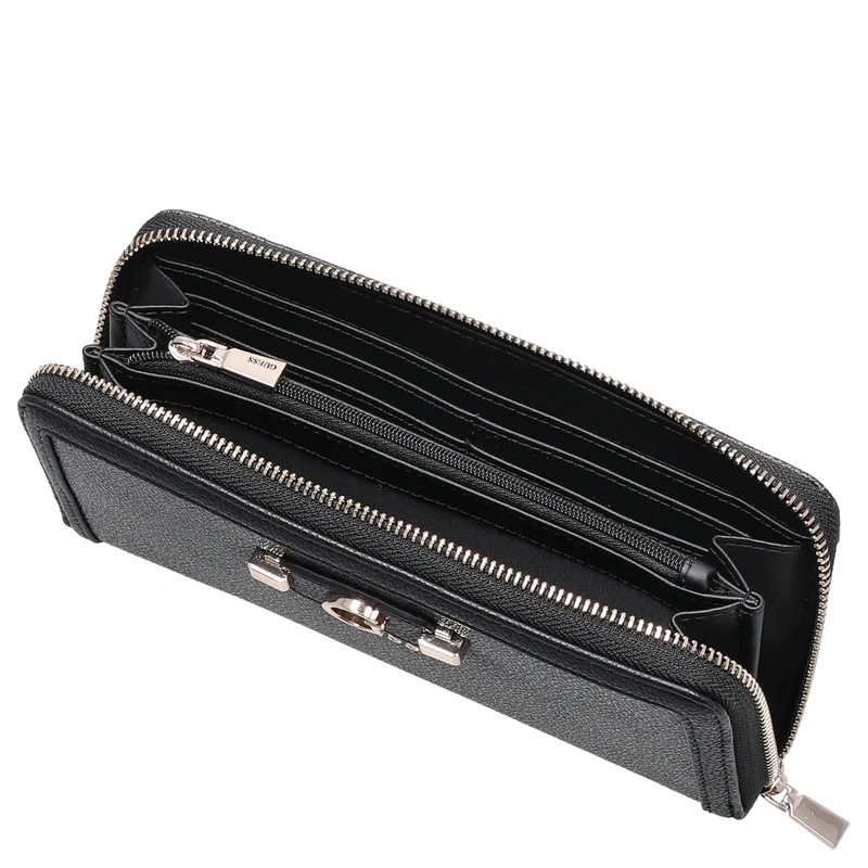 Guess Lindsey SLG Large Zip - Cartera 12cc 21 cm (coal logo)