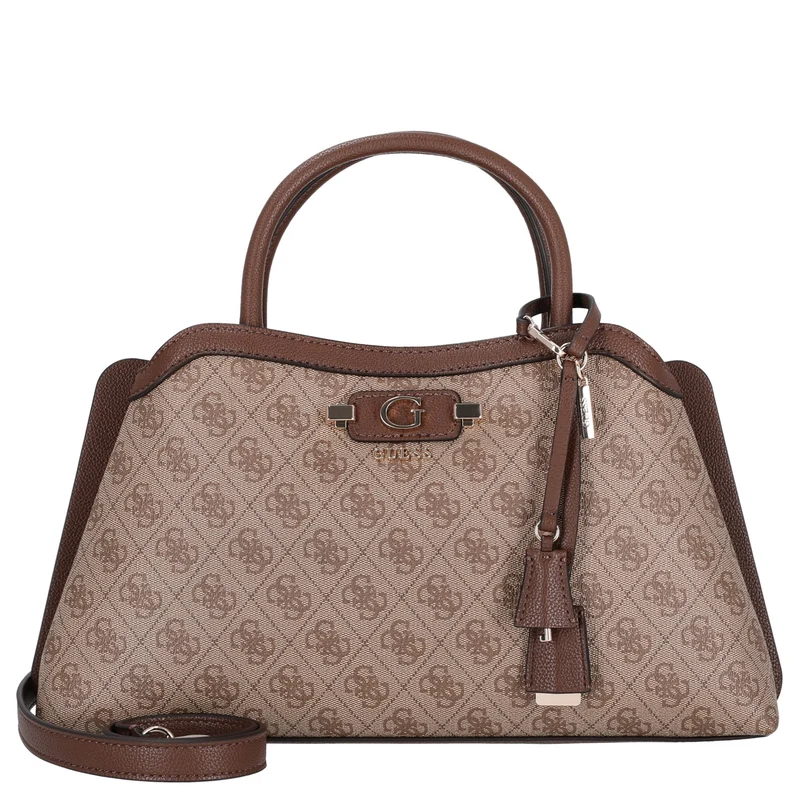 Guess Lindsey Satchel - Bolso de mano 36 cm (latte logo)
