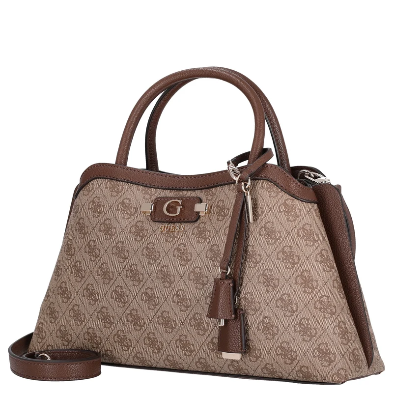 Guess Lindsey Satchel - Bolso de mano 36 cm (latte logo)