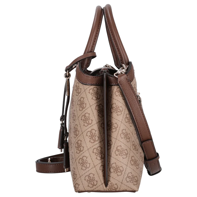 Guess Lindsey Satchel - Bolso de mano 36 cm (latte logo)