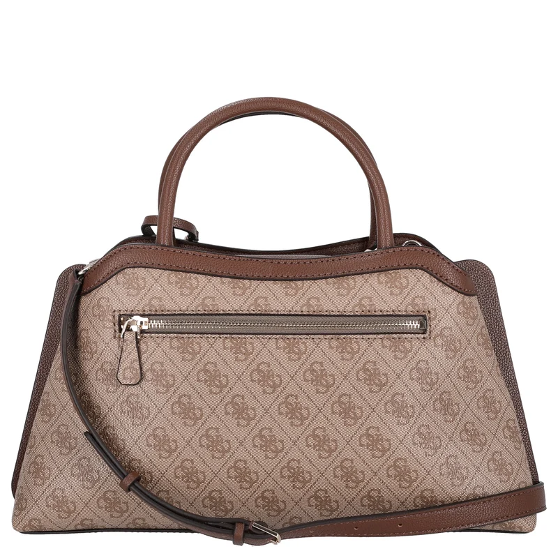 Guess Lindsey Satchel - Bolso de mano 36 cm (latte logo)