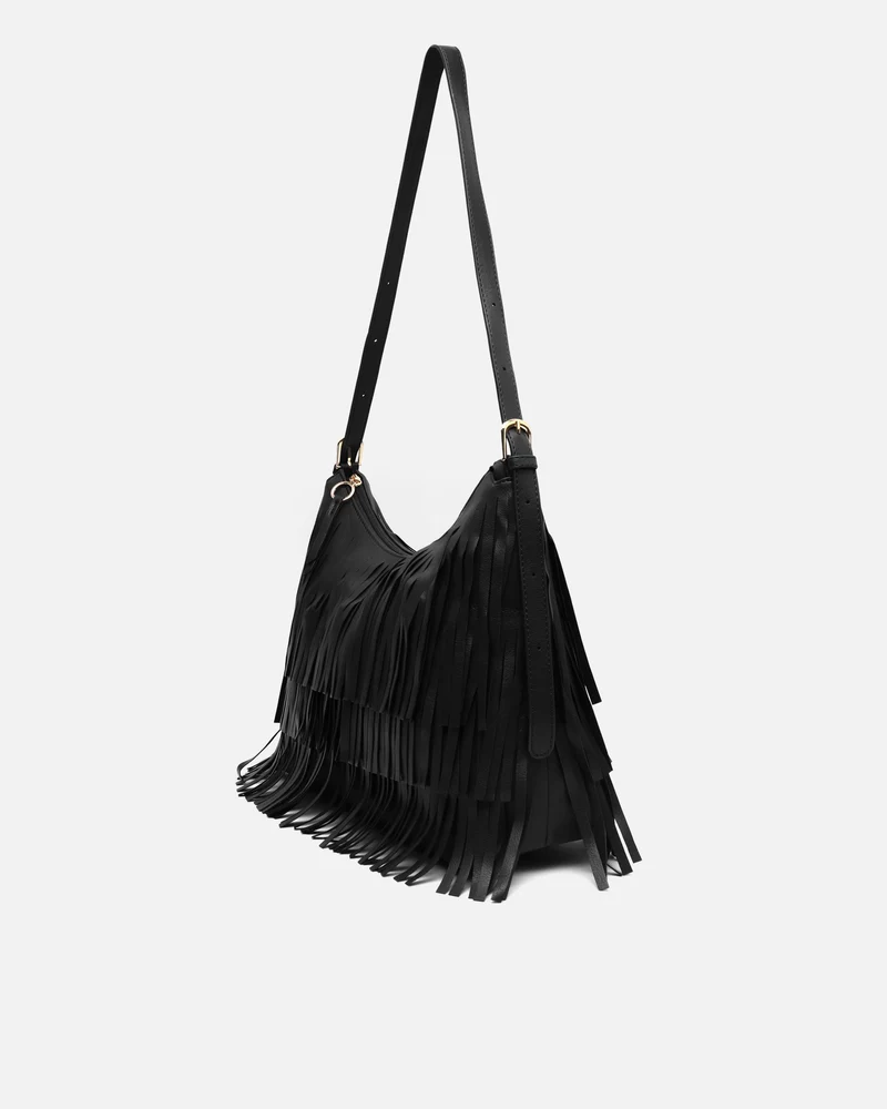 Tasel bolso de hombro con flecos