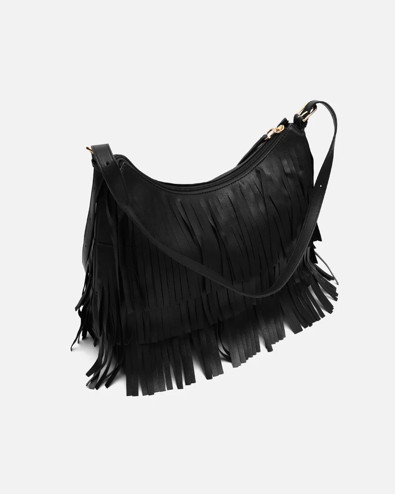 Tasel bolso de hombro con flecos