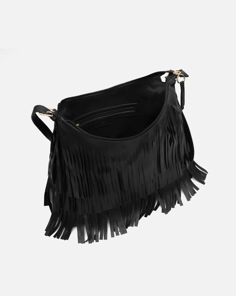 Tasel bolso de hombro con flecos