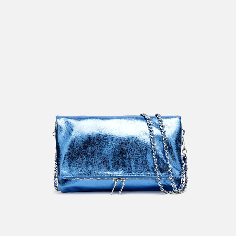 Nagiva bolso bandolera de fiesta con doble correa y acabado metalizado ED.