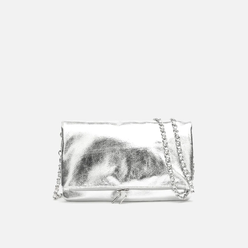 Nagiva bolso bandolera de fiesta con doble correa y acabado metalizado ED.