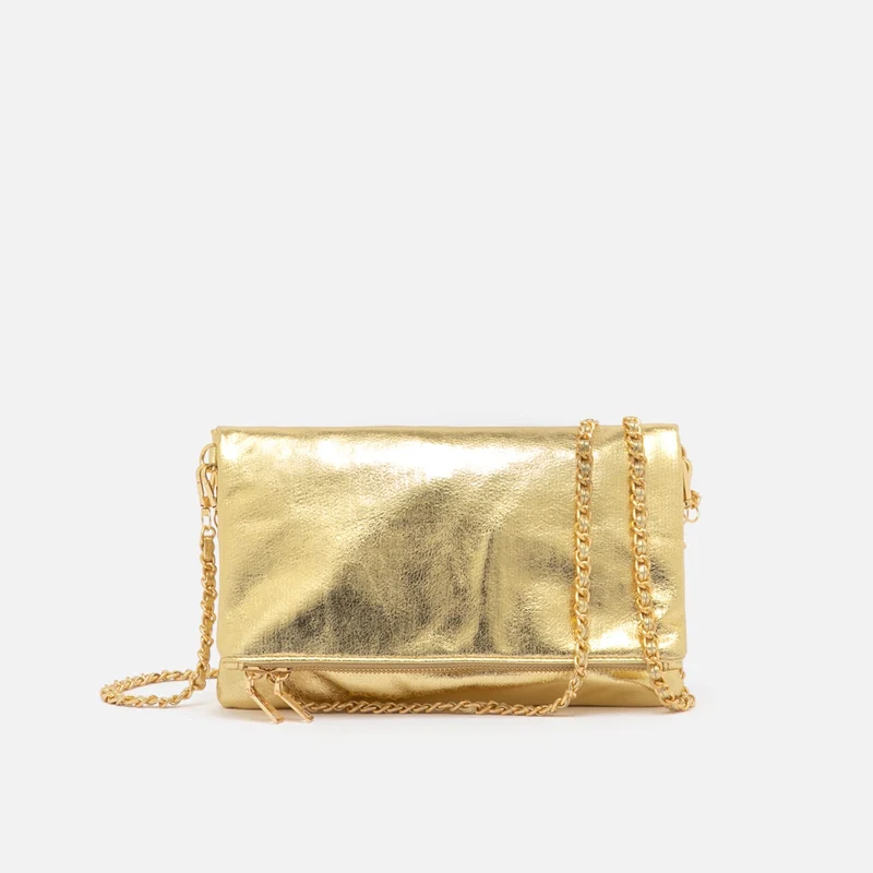 Nagiva bolso bandolera de fiesta con doble correa y acabado metalizado ED.