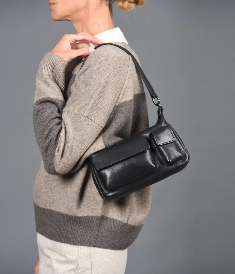 Bolso de hombro de piel THB Pocket