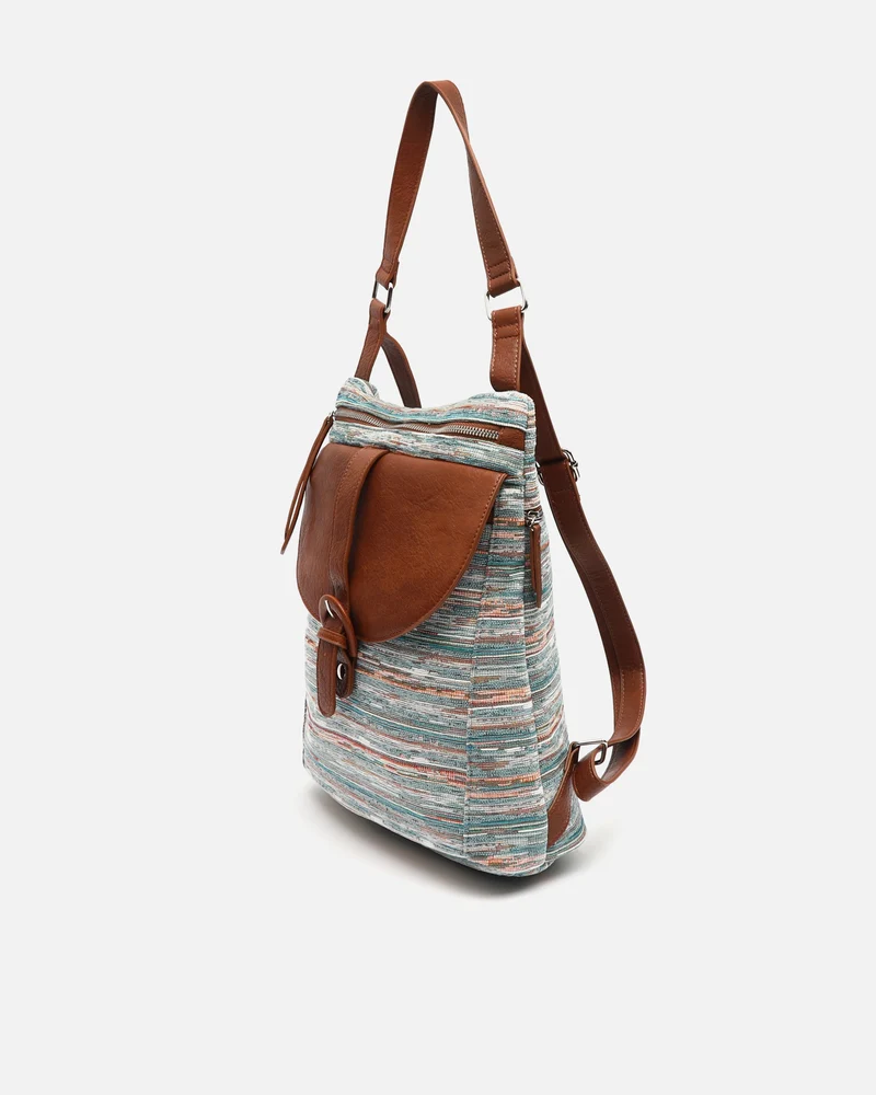 Lurdes mochila antirrobo estampado jacquard