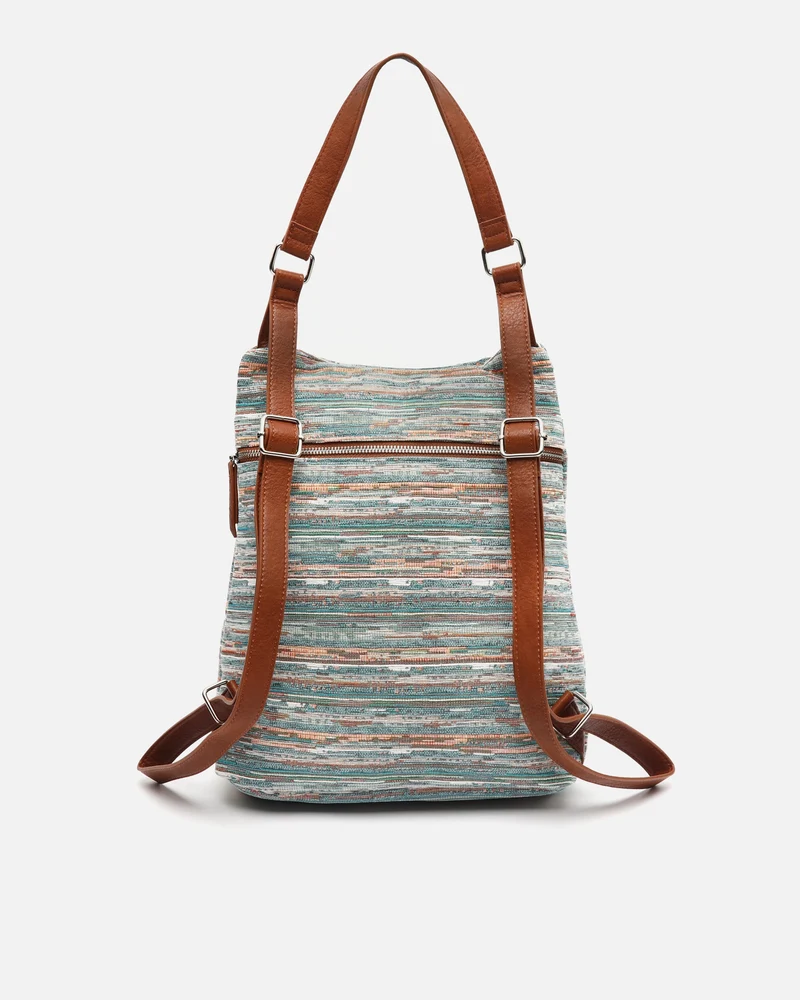 Lurdes mochila antirrobo estampado jacquard