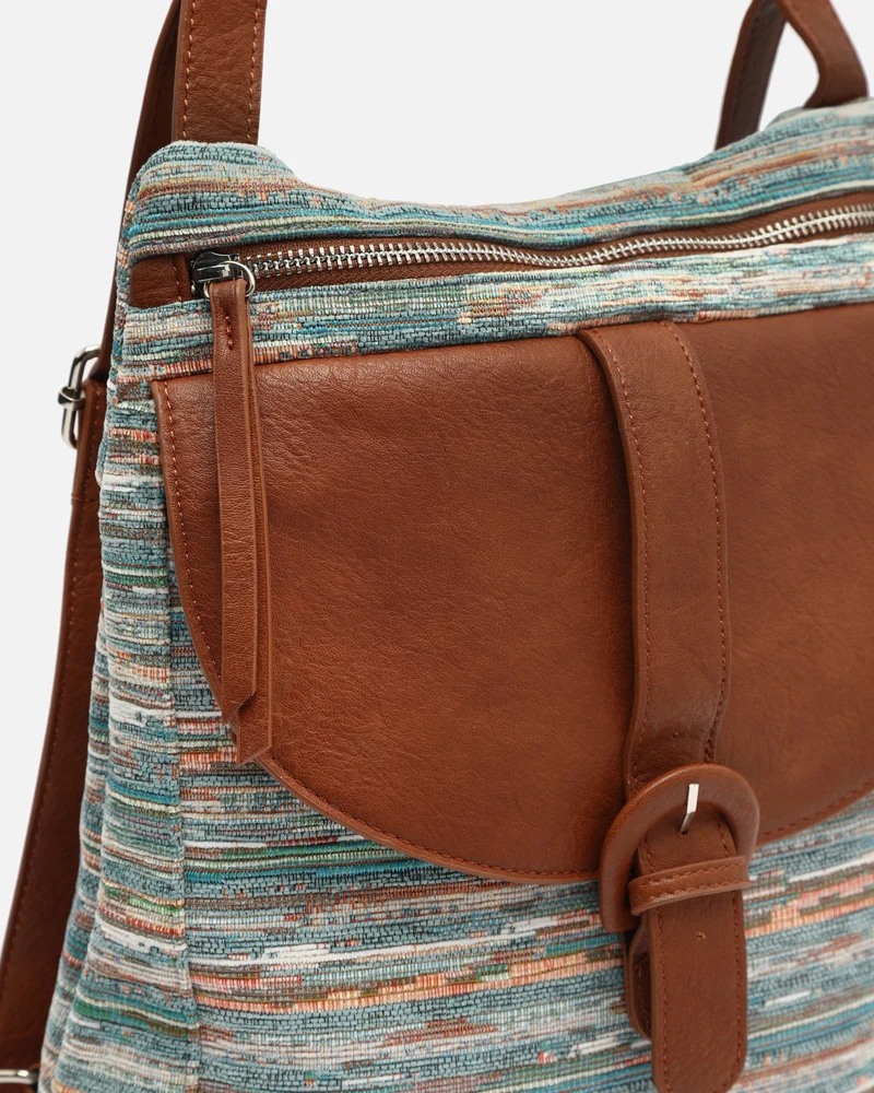 Lurdes mochila antirrobo estampado jacquard