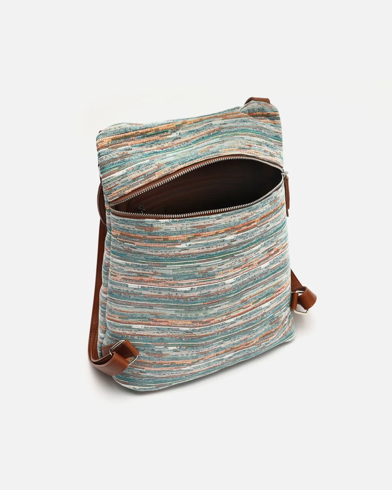 Lurdes mochila antirrobo estampado jacquard
