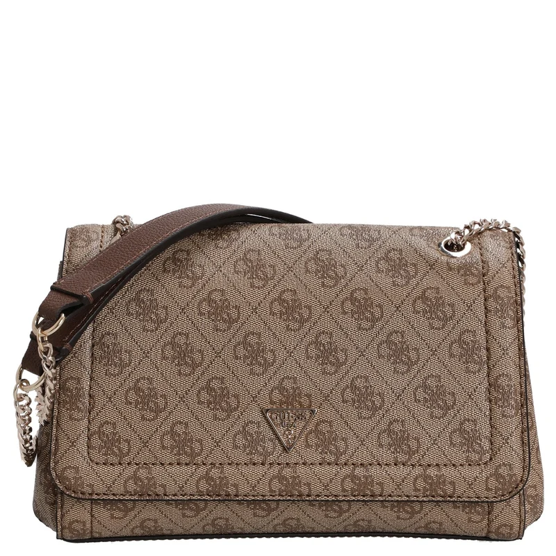 Guess Noelle II Convertible Xbody Flap - Bolso bandolera 24 cm (latte logo/brown)