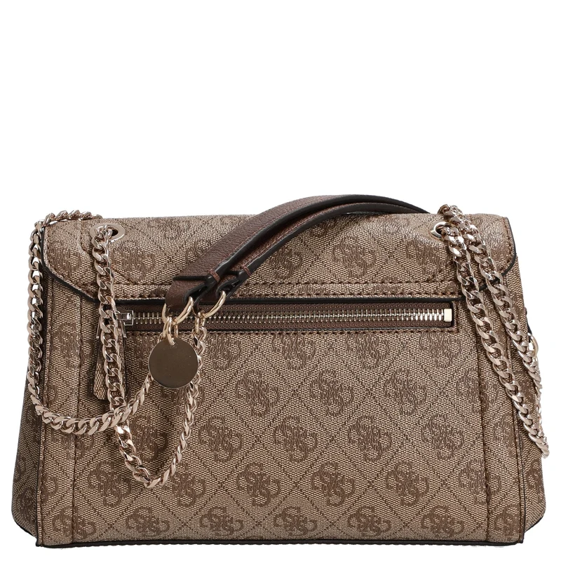 Guess Noelle II Convertible Xbody Flap - Bolso bandolera 24 cm (latte logo/brown)