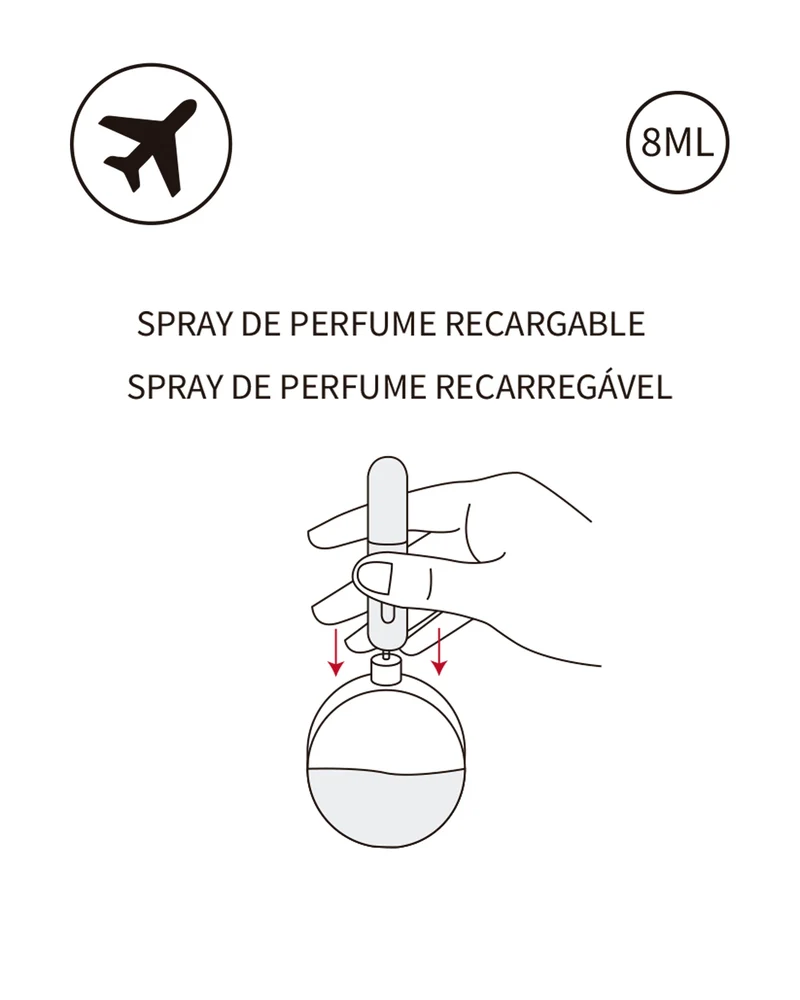Flor envase recargable para perfume 8ml