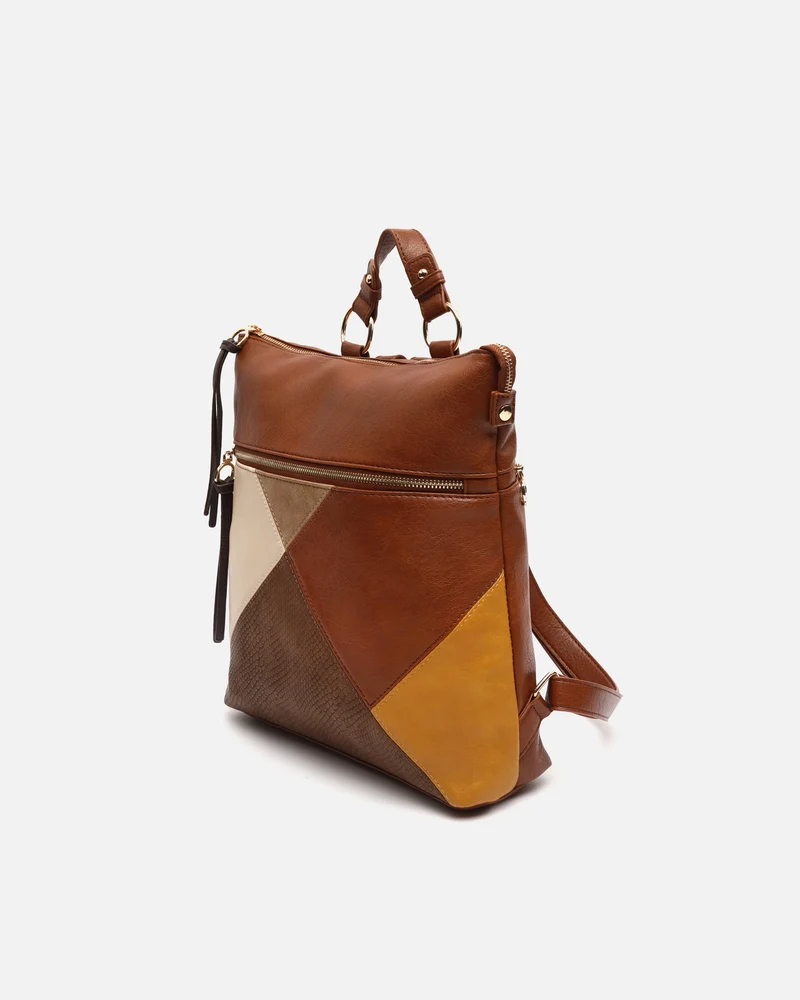 Abeya mochila antirrobo con estampado patchwork