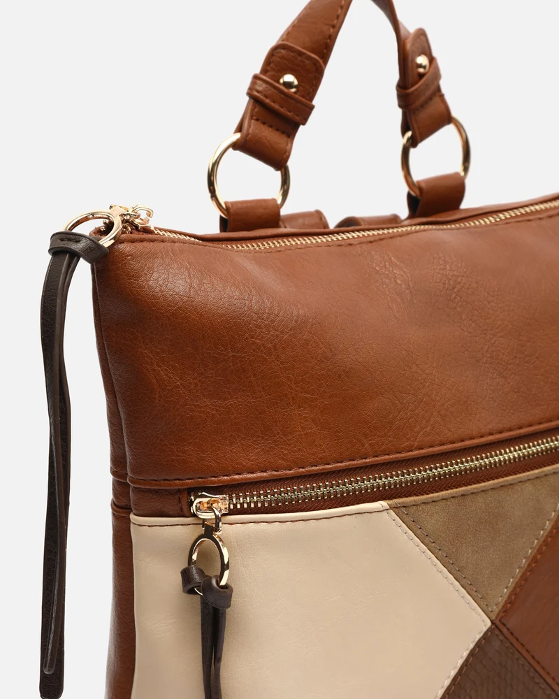 Abeya mochila antirrobo con estampado patchwork