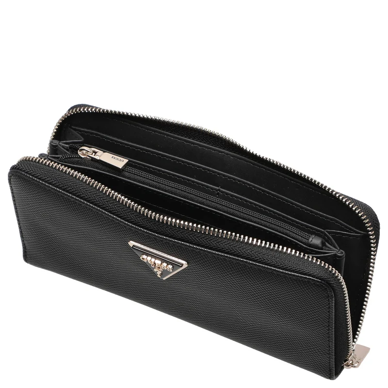 Guess Laurel II SLG Large Zip Around - Cartera 12cc 20 cm (black)
