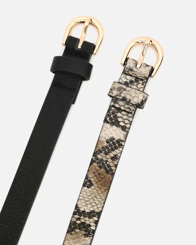 Luanda cinturón doble estampado animal print