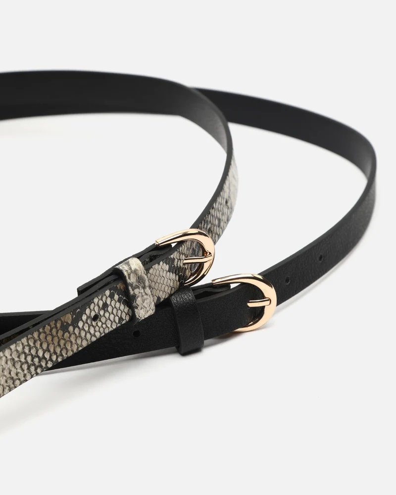 Luanda cinturón doble estampado animal print