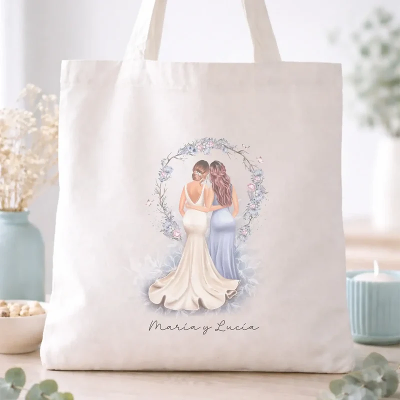 Totebag personalizada para damas de honor – Ilustración editable