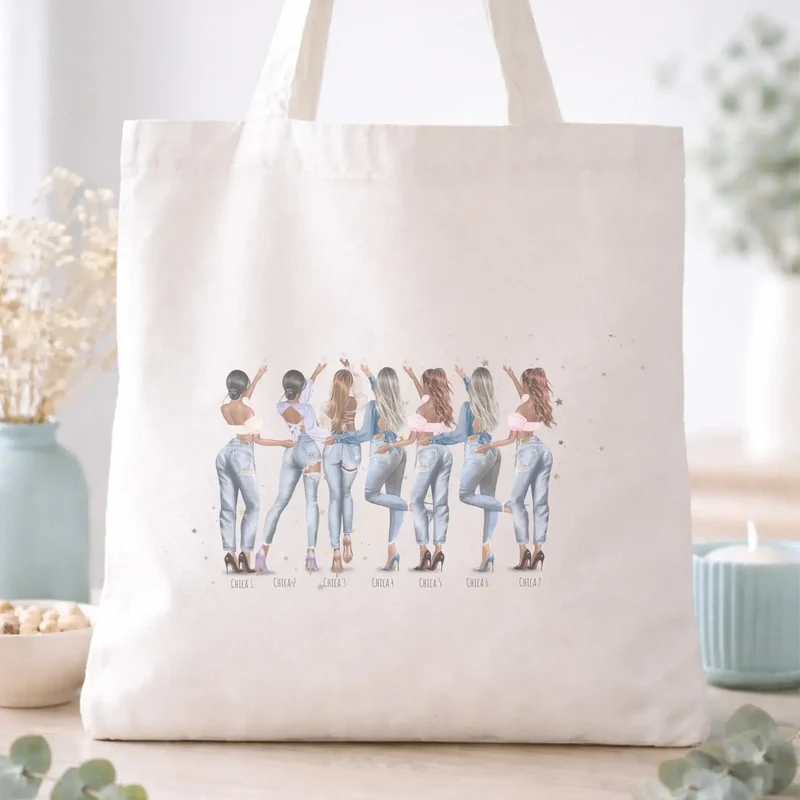 Totebag personalizada para damas de honor – Ilustración editable