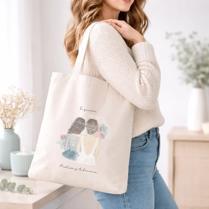Totebag personalizada para damas de honor – Ilustración editable