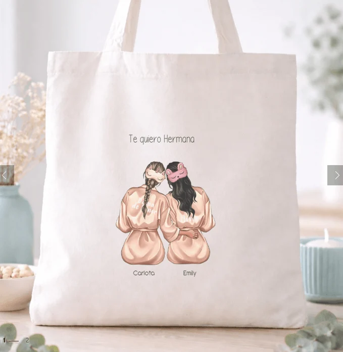 Totebag personalizada para damas de honor – Ilustración editable