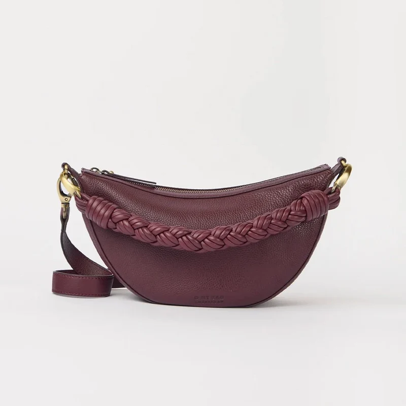 Leo Midi Soft Grain Leather Dark Cherry