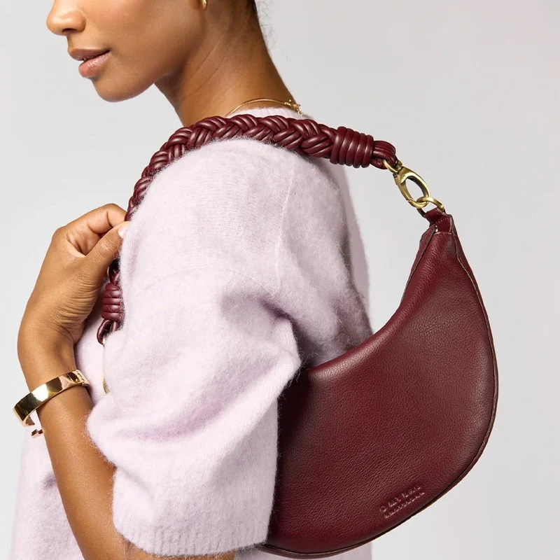 Leo Midi Soft Grain Leather Dark Cherry