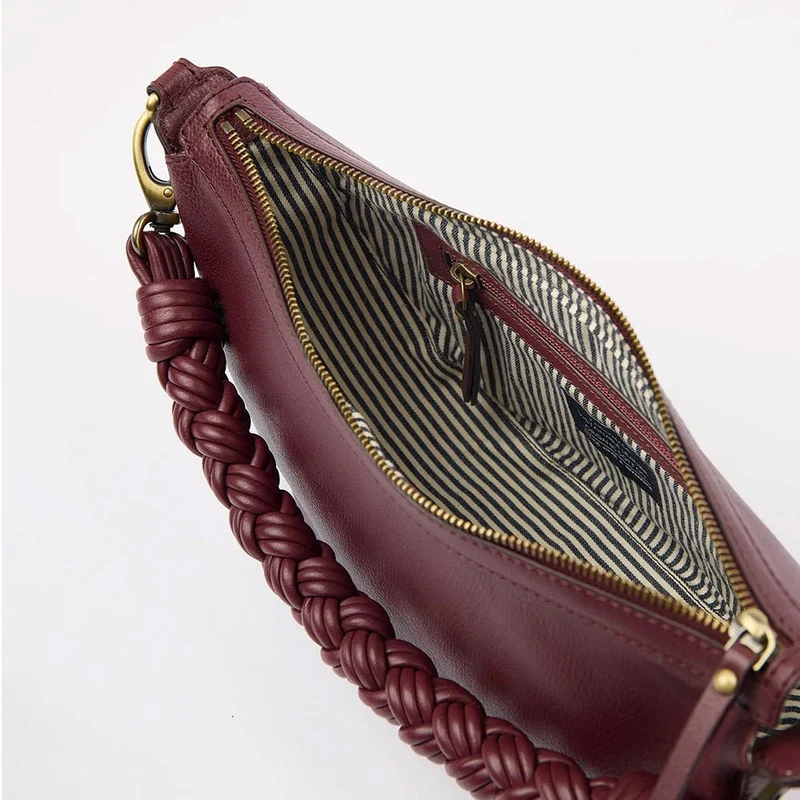 Leo Midi Soft Grain Leather Dark Cherry