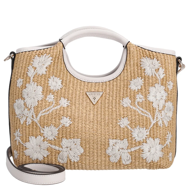 Guess Kirsten Mini Satchel - Bolso de mano 24 cm (off white)