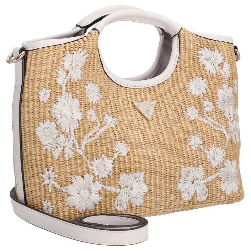 Guess Kirsten Mini Satchel - Bolso de mano 24 cm (off white)