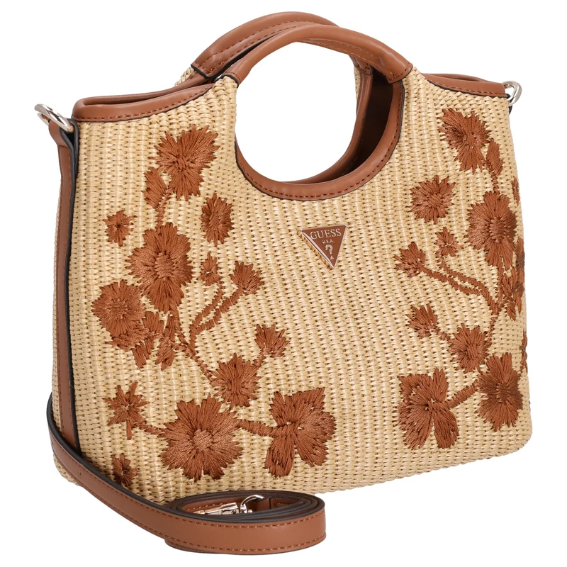 Guess Kirsten Mini Satchel - Bolso de mano 24 cm (caramel)