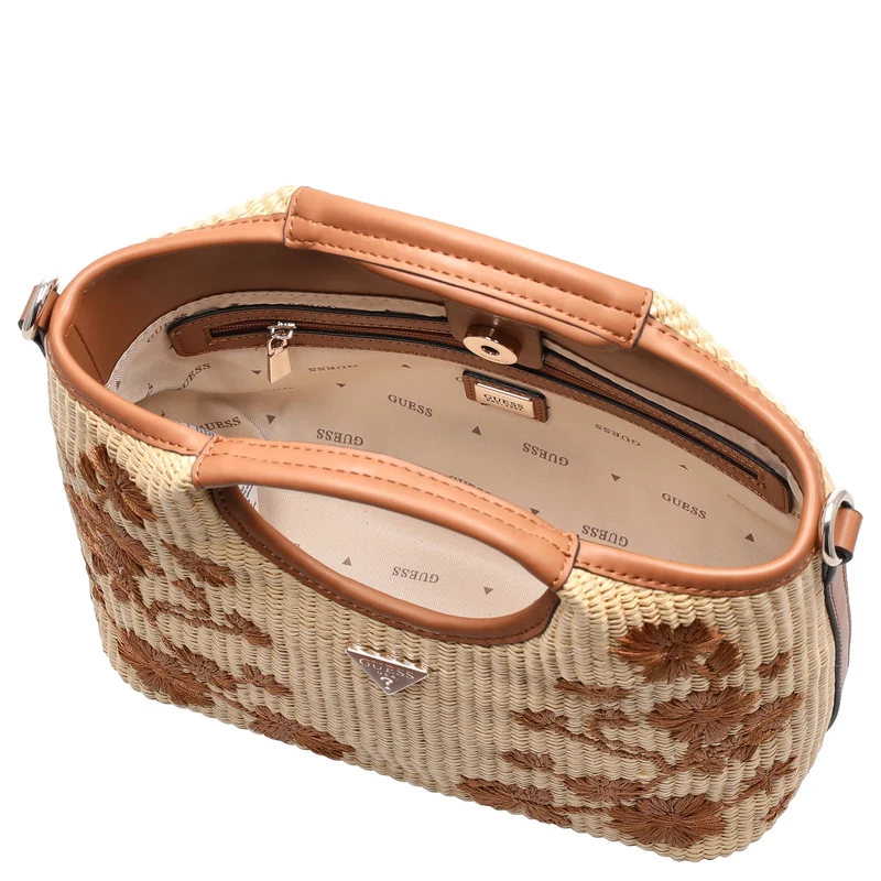 Guess Kirsten Mini Satchel - Bolso de mano 24 cm (caramel)