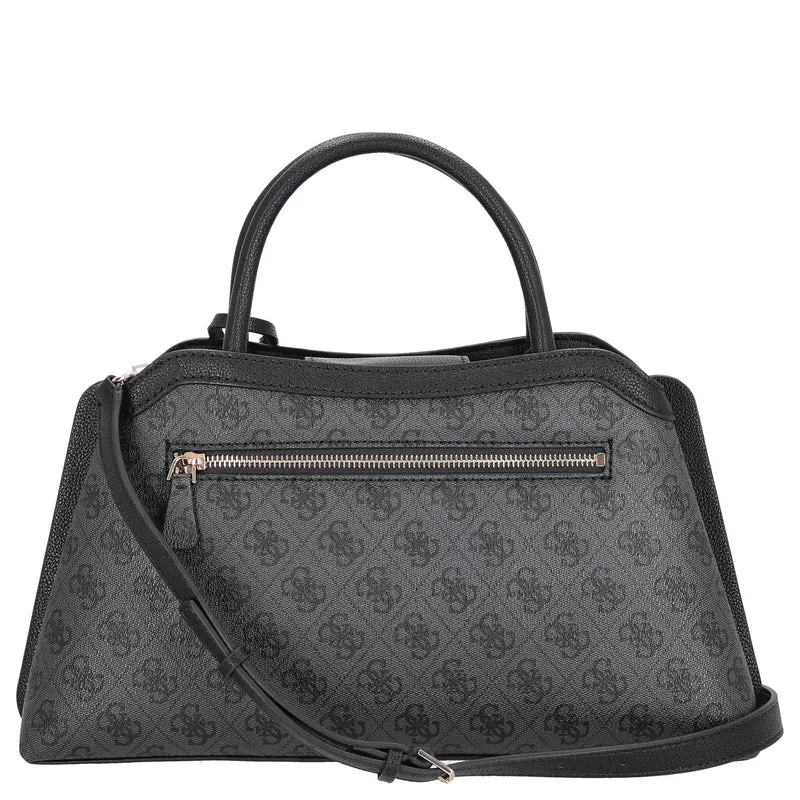 Guess Lindsey Satchel - Bolso de mano 36 cm (coal logo)