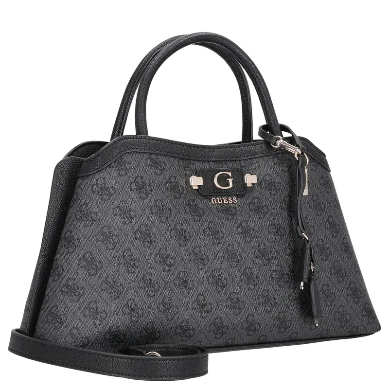 Guess Lindsey Satchel - Bolso de mano 36 cm (coal logo)