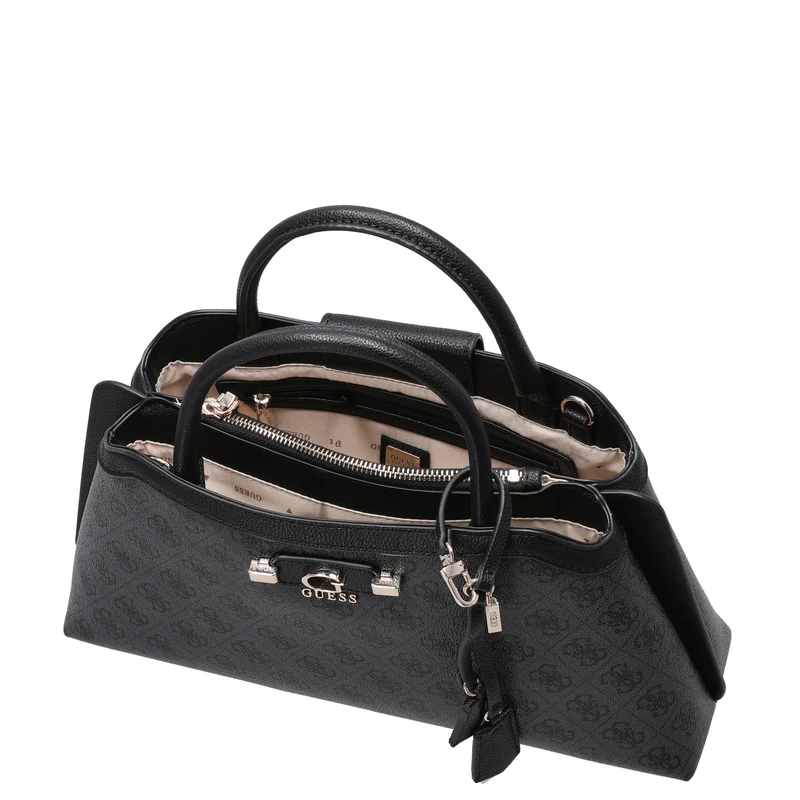 Guess Lindsey Satchel - Bolso de mano 36 cm (coal logo)