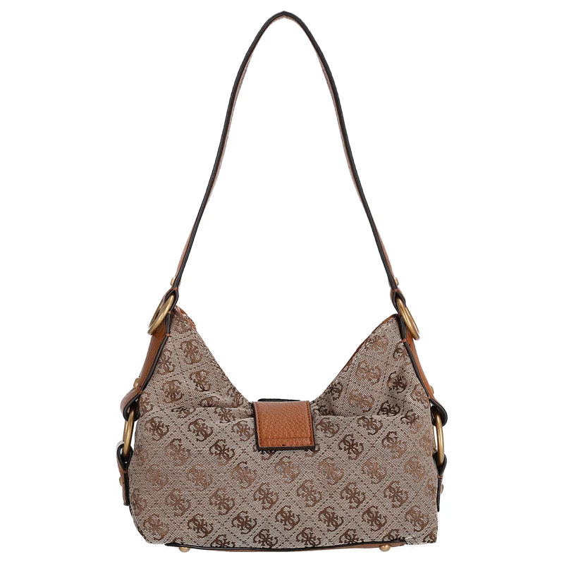 Guess Camden Mini - Bolso de hombro 24 cm (latte logo/cognac)