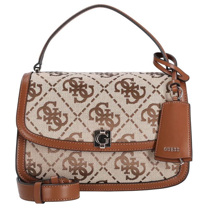 Guess Audrey Logo XBody Flap - Bolso bandolera 24.5 cm (latte logo)