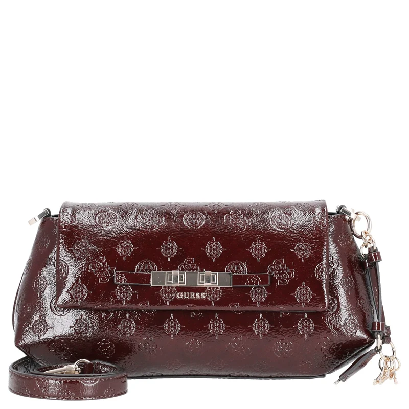 Guess Carmella Crossbody Flap - Bandolera (burgundy logo)